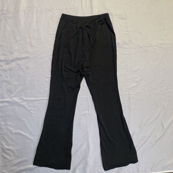 Shein Woman's Bell Bottom Leggings 26x30 Black 70s Hippie Stretchy Elastic - Picture 2 of 5